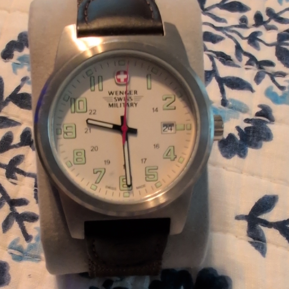 Wenger Silver and Brown Classic Watch with Analog Display